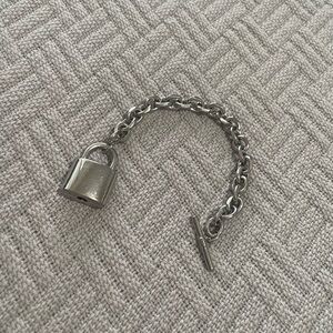 Hot Topic Silver Key and Card Holder with Lock Charm